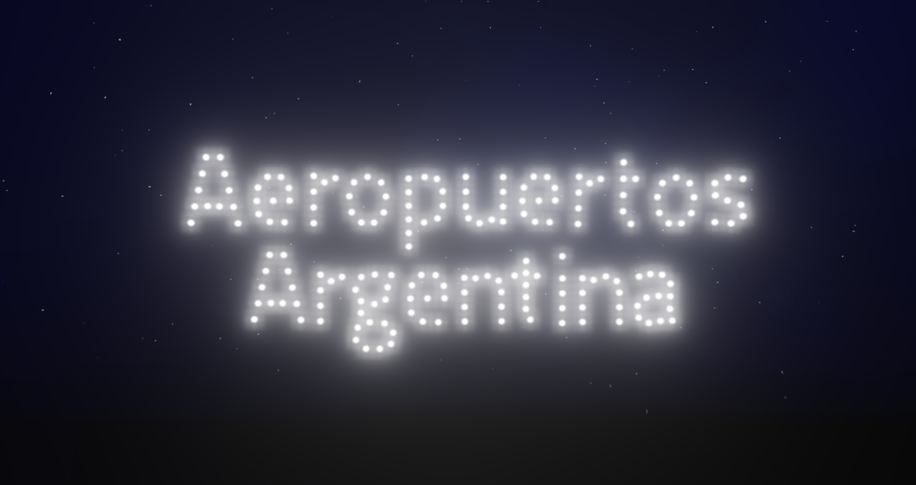 Texto Aeropuertos Argentina formado por drones