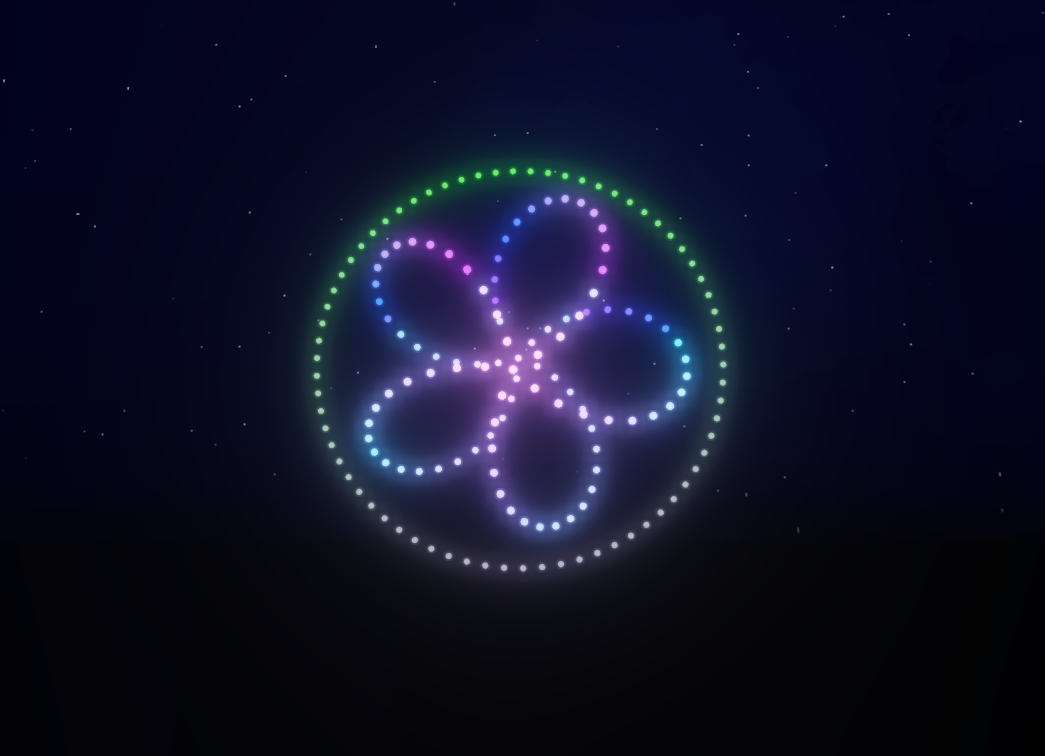 Flor abstracta formada por drones